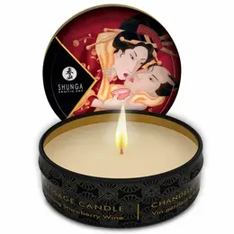 Shunga Mini Caress masažna sveća jagode i kava 30ml aromatična nega
