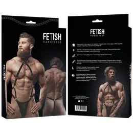 Fetish Submissive Attitude muški podesivi jock pojas od eko kože crni