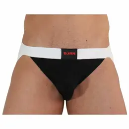 BURN Jockstrap Shiny Black/White M - Premium atletski donji veš