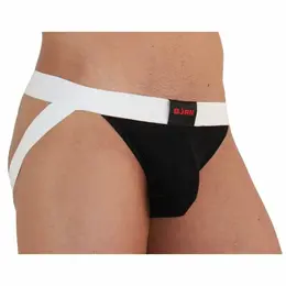 BURN 004 Men's Athletic Jockstrap Shiny Black/White S - Comfort & Style