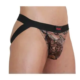 BURN JOCK SNAKE Black M - Premium mrežasti jockstrap sa sjajnim akcentima