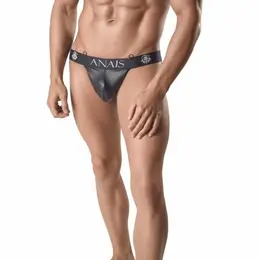 ANAIS MEN ARES Jock Strap II Black Leather Look L - Bold Athletic Cut