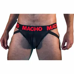 MACHO MX26X2 Jockstrap Crna/Crvena M - Poluprovidni Elastični Donji Veš