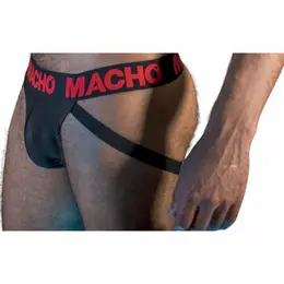 MACHO MX26X2 Jockstrap Crna/Crvena M - Poluprovidni Elastični Donji Veš