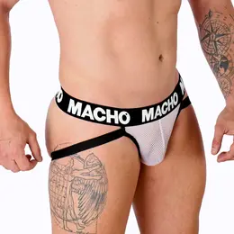 Macho MX26X1 Atletski Mrežasti Jockstrap Bela S - Prozračna Podrška