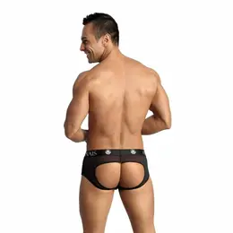 ANAIS MEN Eros Jock Bikini M - Black Mesh Open-Back Briefs