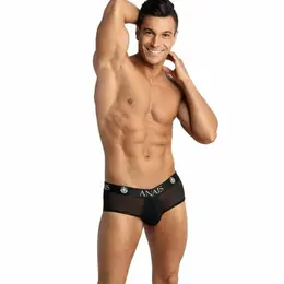 ANAIS MEN Eros Jock Bikini M - Black Mesh Open-Back Briefs