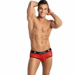 ANAIS MEN Brave Jock Bikini M Red Lace Open Back Comfortable Fit