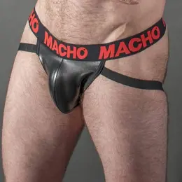 MACHO MX25RC Jockstrap Crvena Sintetička Koža L - Moderni Elastični Dizajn