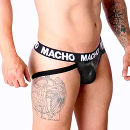 MACHO MX25NC Jockstrap Crna XL Elastična Sintetička Veštačka Koža