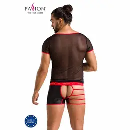Passion 055 Set Crni S/M - Elegantni Poliuretanski i Poliesterski Veš