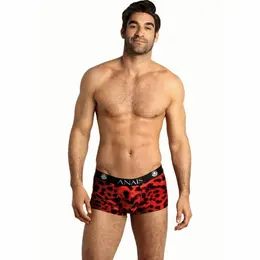 ANAIS MEN Savage Boxer M - Sporty Red Animal Print Microfiber Trunks