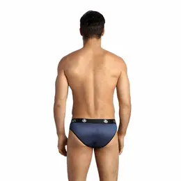 ANAIS Men Naval Slip M - Plave gaćice sa satenskim prugama, udoban kroj