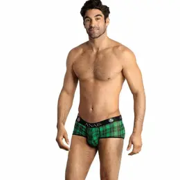 ANAIS MEN Magic Brief S - Green & Black Checkered Lycra Underwear