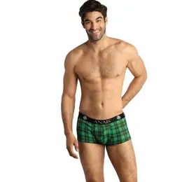 ANAIS MEN MAGIC BOXER XL - Zeleno-crne karirane meke likra gaćice