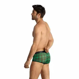 Anais Men MAGIC Boxer Briefs M Green-Black Check Lycra Comfort Fit