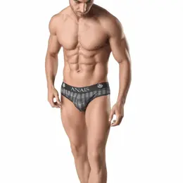 ANAIS MEN Aegis Slip S - Karirane gaćice, sive, udoban kroj