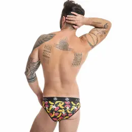 ANAIS MEN Banana Print Lycra Briefs XL - Vibrant Comfort Fit Underwear
