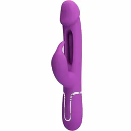Pretty Love Kampas BW-500025-3 Intimni 3-u-1 Silikonski Vibrator Ljubičasti