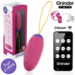 ONINDER CUTE WaveMotion Silikonsko Jaje - Kontrola Preko Aplikacije, USB, Vodootporno, Roze