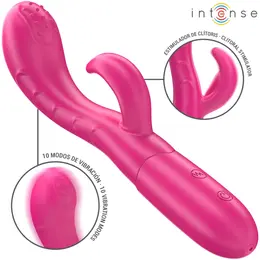 INTENSE Amara Pink Vibrating Device with Stimulating Tongue, 10 Modes