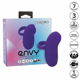 CalExotics Envy Handheld Rolling Ball Massager 7 Modes Purple Silicone