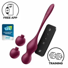 Satisfyer Love Birds Vary Vibrirajuće Vežbovne Kuglice Vinsko Crvene Aplikacijom Kontrolisane