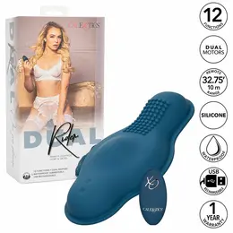 CalExotics Dual Rider Plavi - Dvomotorni Daljinski Masažer 12 Režima Vodootporan