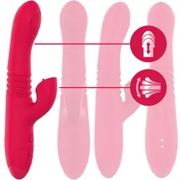 INTENSE DUA Punjenje Na USB Gore Dole Vibrator Crveni Višenamenski 24cm