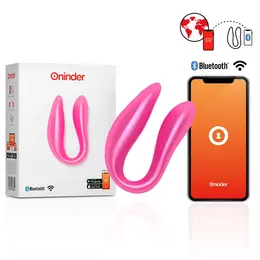 ONINDER Lisboa Roze Dvostruki Stimulacioni Uređaj sa App Kontrolom, Vodootporan