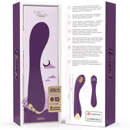 Treasure Hansel Zakrivljeni Silikonski Vibrator - WatchMe Kompatibilan, 17.5cm, Ljubičasti