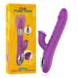 Fun Function Zenda Thruster & Rotacija Dvostruki Silikonski Uređaj 24.5cm Ljubičasta
