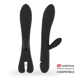 Brilly Glam Erik Dvostruki Motor Silikonski Vibrator Crni USB, Spreman za Daljinski