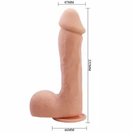 Baile Johnson Intimni Model 22 cm sa Usisnom Čašom, Meka Tekstura Kože