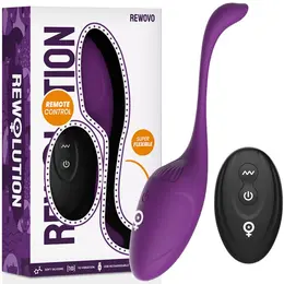 Rewolution REWOVO Daljinski kontrolisani silikonski jajasti vibrator, vodootporan, roze