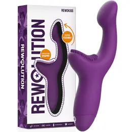 Rewolution Rewokiss Vibrator sa dva motora – Fleksibilni silikon, 18.5 cm, roze