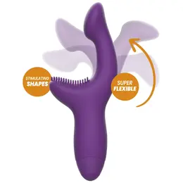 Rewolution Rewokiss Vibrator sa dva motora – Fleksibilni silikon, 18.5 cm, roze