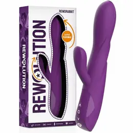 Rewolution RewoRabbit Fleksibilni vibrator sa dva motora – Roze, 21 cm