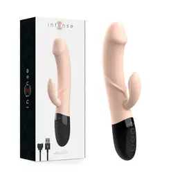 Intense Magnus Dual Natural punjivi silikonski vibrirajući sistem, 21cm
