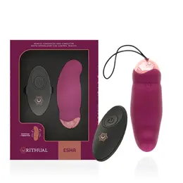 Rithual ESHA Egg Sistem sa daljinskim upravljanjem – Rotirajući i vibrirajući, Silikon, USB, Roze