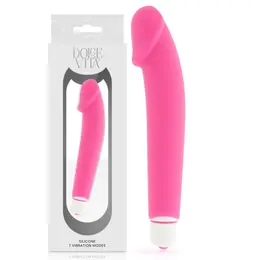Dolce Vita Silikonski intimni masažer Roze 158mm Vodootporan 7 režima