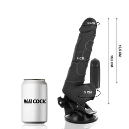 BASECOCK Black Vibrating Flexible Model 18.5cm Remote Control TPE