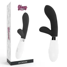 Glossy Jackson Rabbit Crni Silikonski Masažer sa Dva Motora 12cm