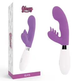 Glossy Elvi Silikonski Masažer Dva Motora 10 Režima Ljubičasti 12cm