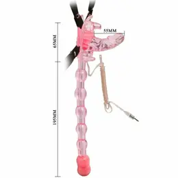 Baile Butterfly Strap-On Intimate System with Remote Control, TPR, Black