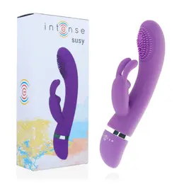 Intense Susy Silicone Rabbit Ljubičasti Oscilirajući Dvostruki Motor Vibrator 18.8cm