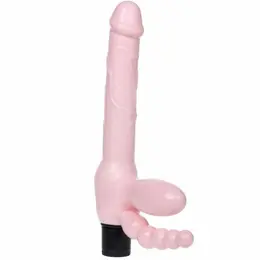 Baile TPR Strapless Harness with Vibration & Anal System 25.4cm Black