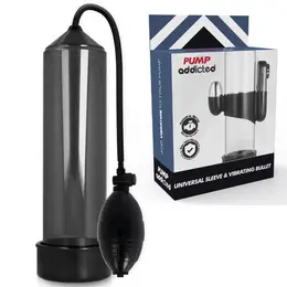 Pump Addicted RX3 Crni Vakuum Sistem sa Vibracijom, 23 cm, ABS Silikon