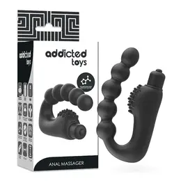 Addicted Toys Vibrirajući Masažer Prostate Anatomski Silikon Crni 11cm