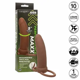 CalExotics Performance Maxx Thick Dual Vibrating Machine Brown 10 Modes